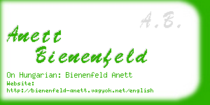 anett bienenfeld business card